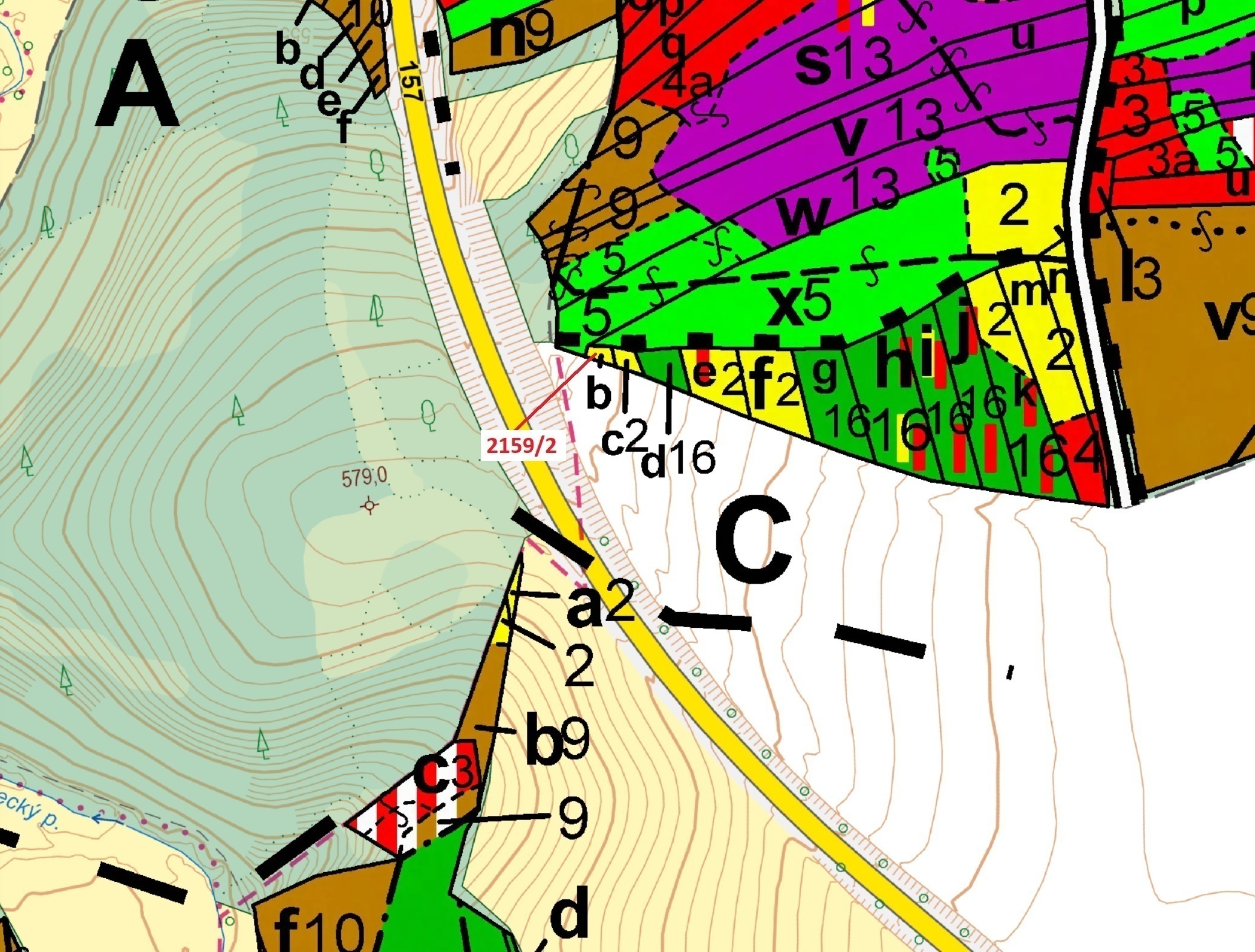 Lesní pozemek o výměře 90 m2, podíl 1/1, katastrální území Žaltice, obec Mirkovice, obec s rozšířeno