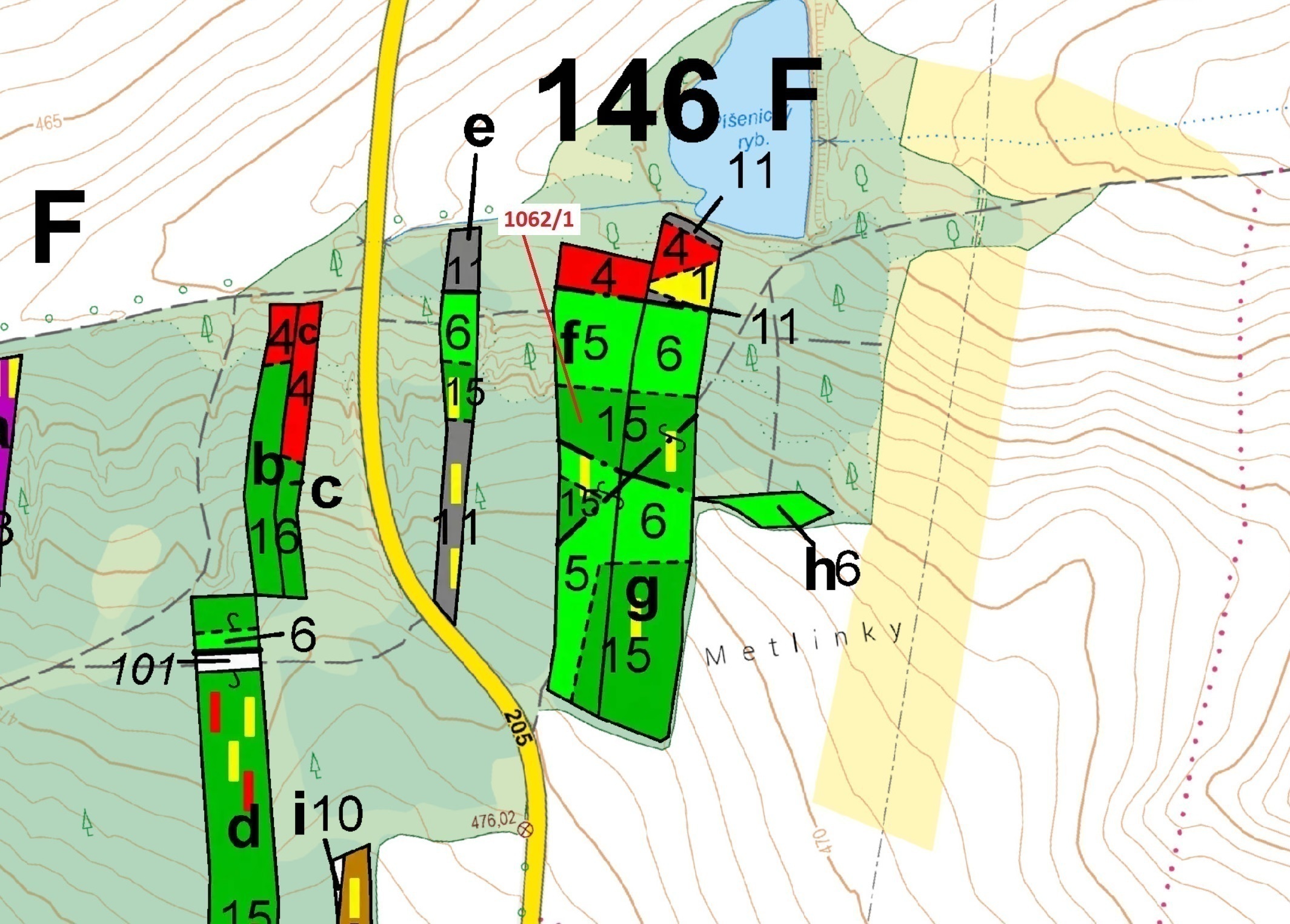 Lesní pozemek o výměře 8 653 m2, podíl 1/1, katastrální území Stvolny, obec Manětín, obec s rozšířen
