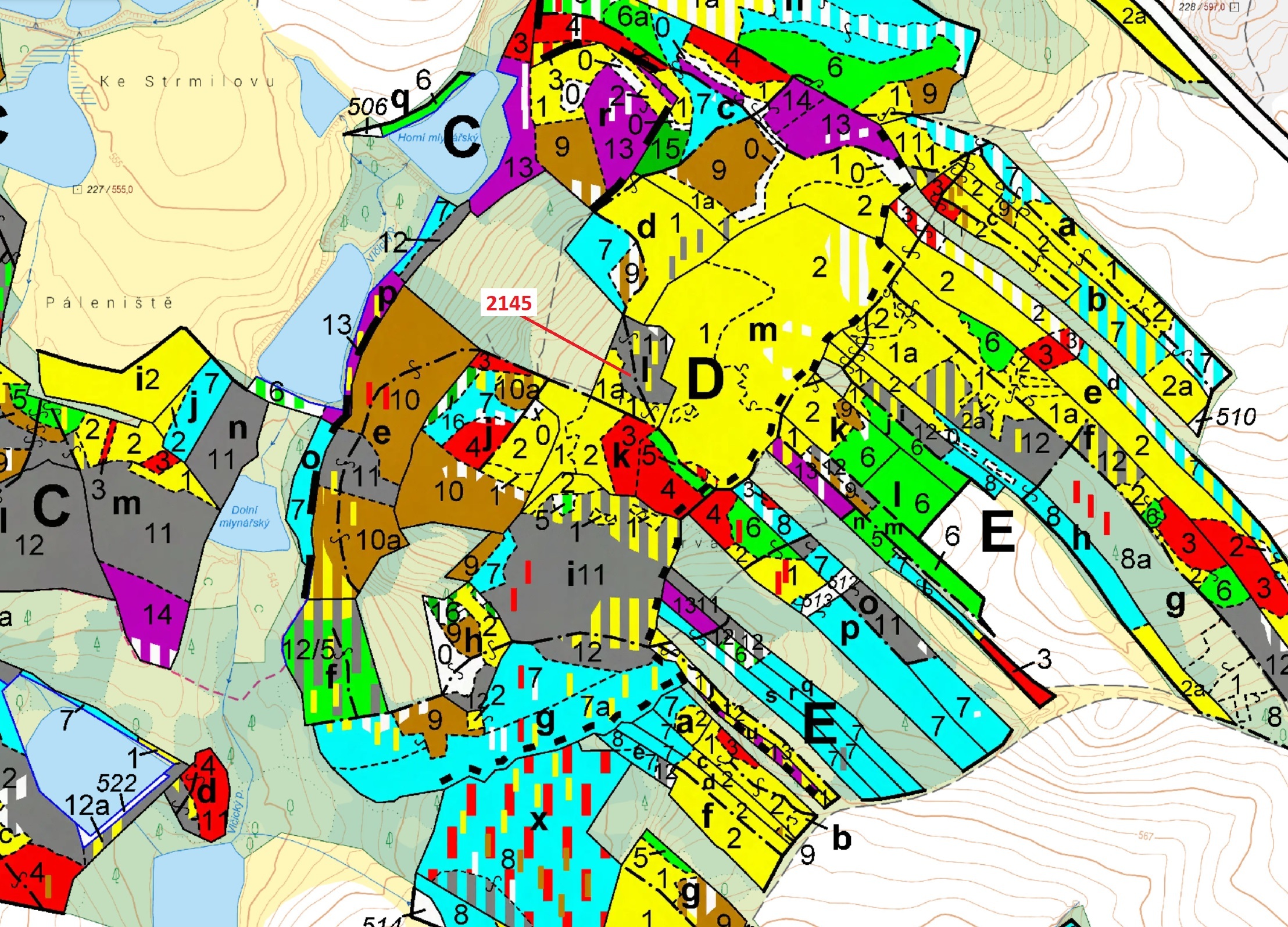 Lesní pozemek o výměře 5413 m2, podíl 1/1, katastrální území Strmilov, obec Strmilov, obec s rozšíře
