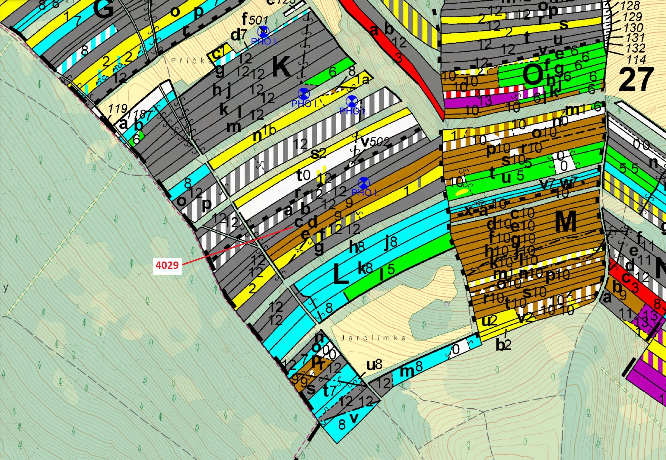 Lesní pozemek o výměře 5996 m2, podíl 1/1, katastrální území Pitín, obec Pitín, obec s rozšířenou pů