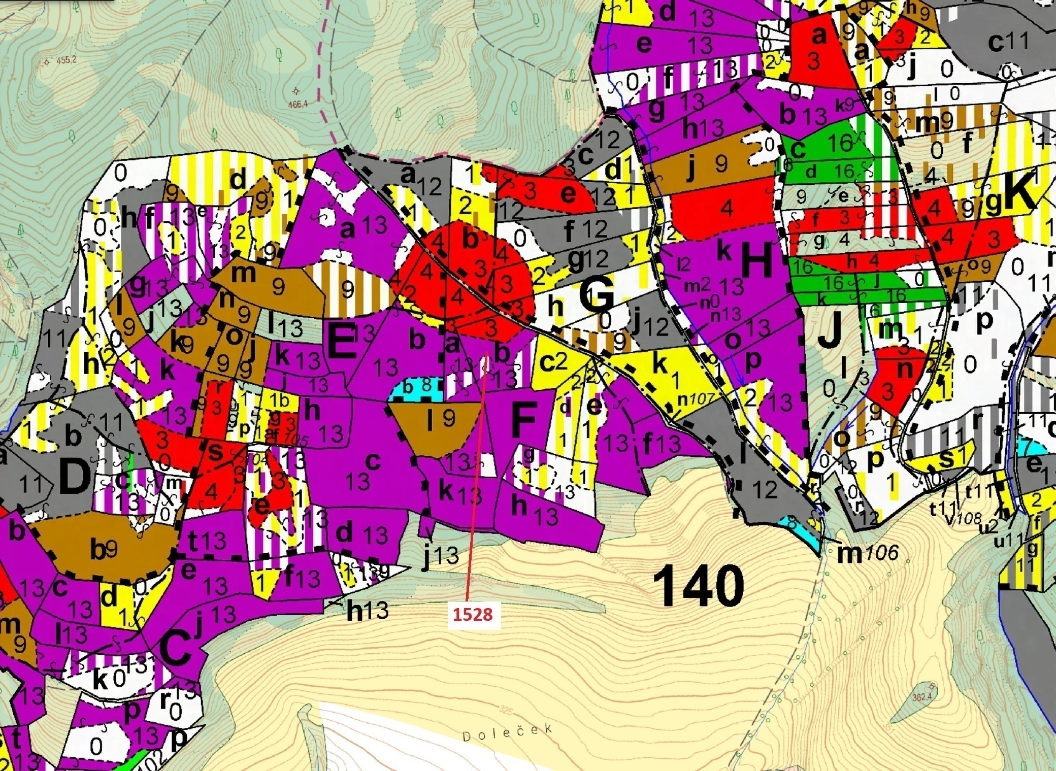 Lesní pozemek o výměře 5 323 m2, podíl 1/1, katastrální území Vranová, obec Vranová Lhota, obec s ro
