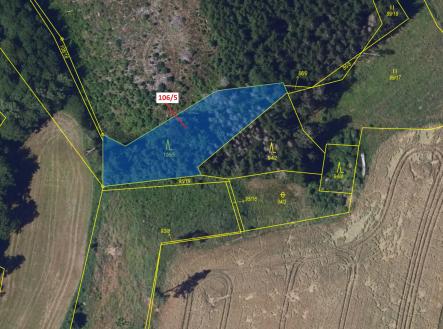 Prodej - pozemek, les, 1 408 m²