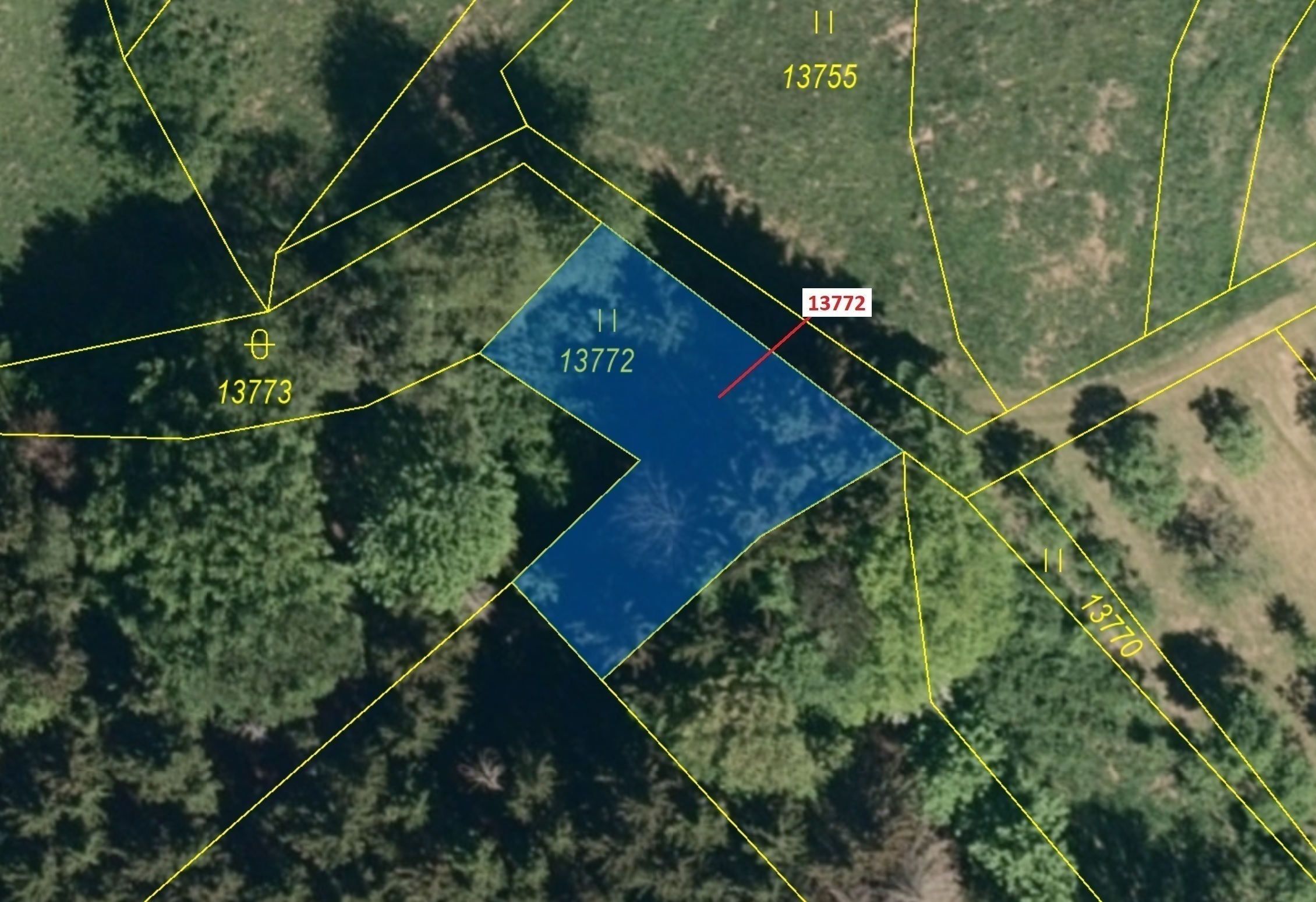 Trvalý travní porost o výměře 404 m2, podíl 1/1, katastrální území Vsetín, obec Vsetín, obec s rozší
