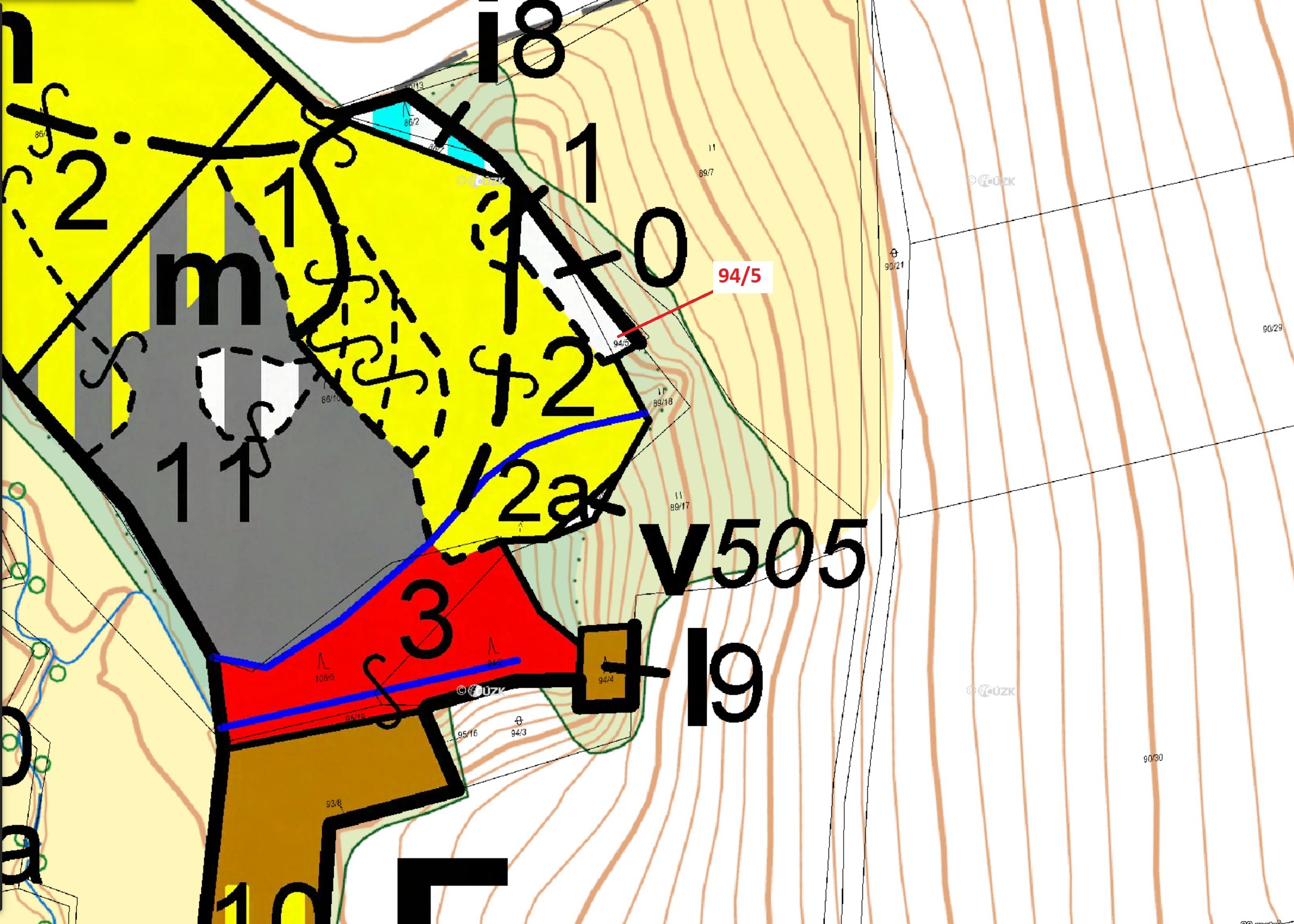Lesní pozemek o výměře 119 m2, podíl 1/1, katastrální území Macourov, obec Žižkovo Pole, obec s rozš