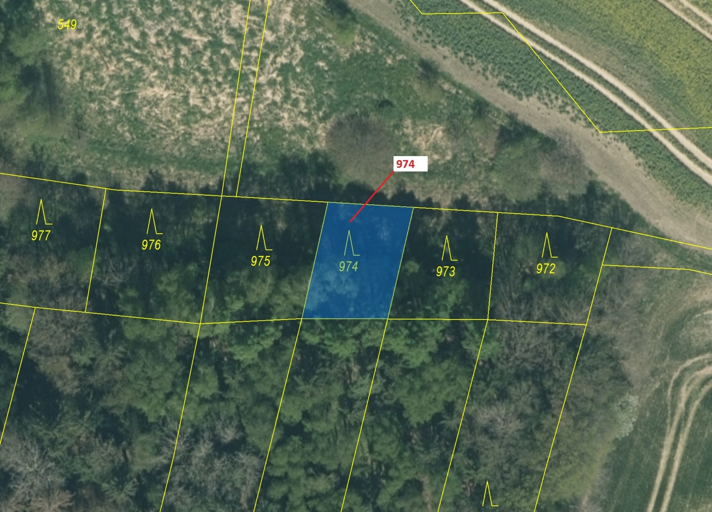 Lesní pozemek o výměře 260 m2, podíl 1/1, katastrální území Mokrá u Soběslavi, obec Vesce, obec s ro