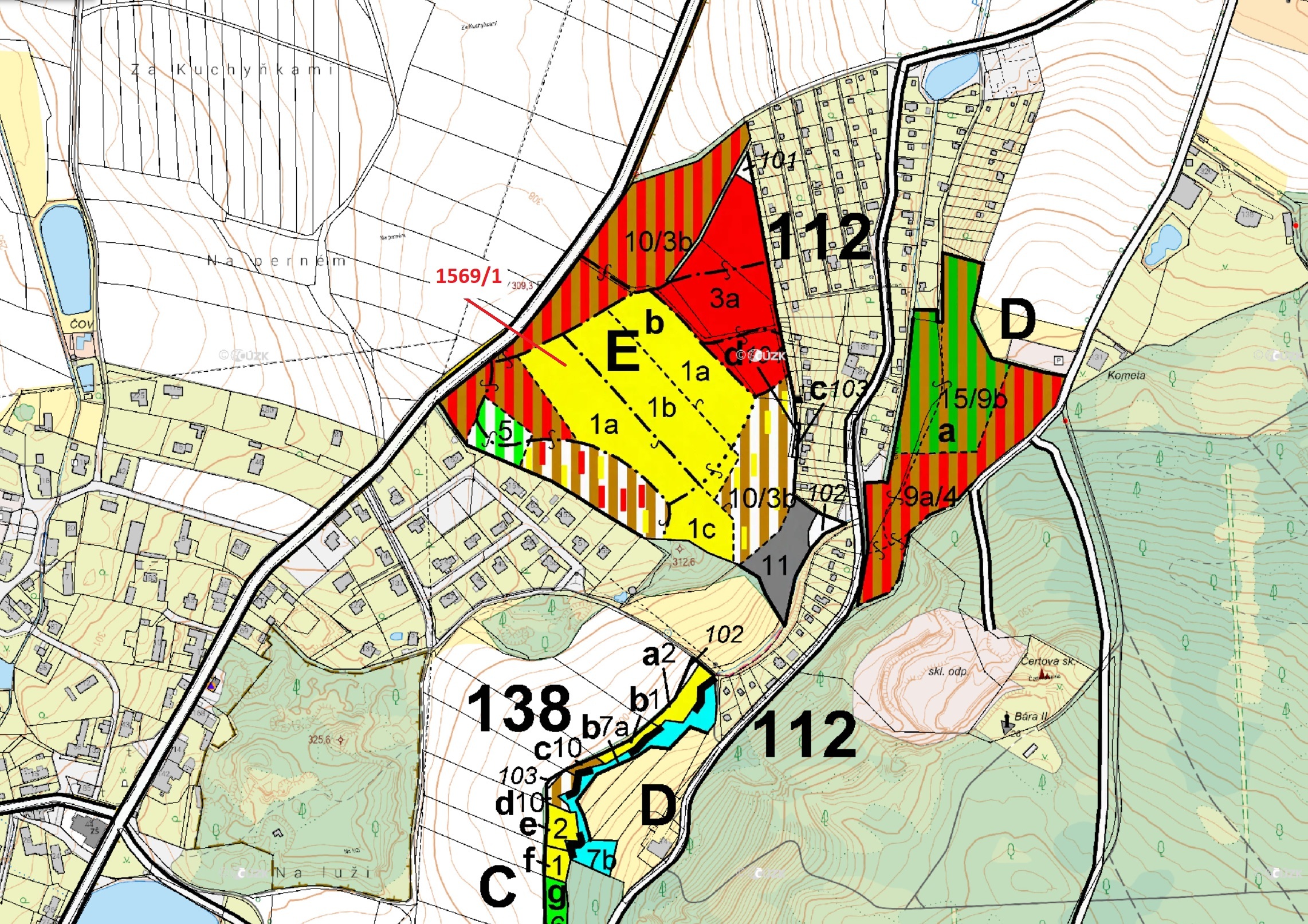 Lesní pozemek o výměře 59 928 m2, podíl 1/1, katastrální území Chrudim, obec Chrudim, obec s rozšíře