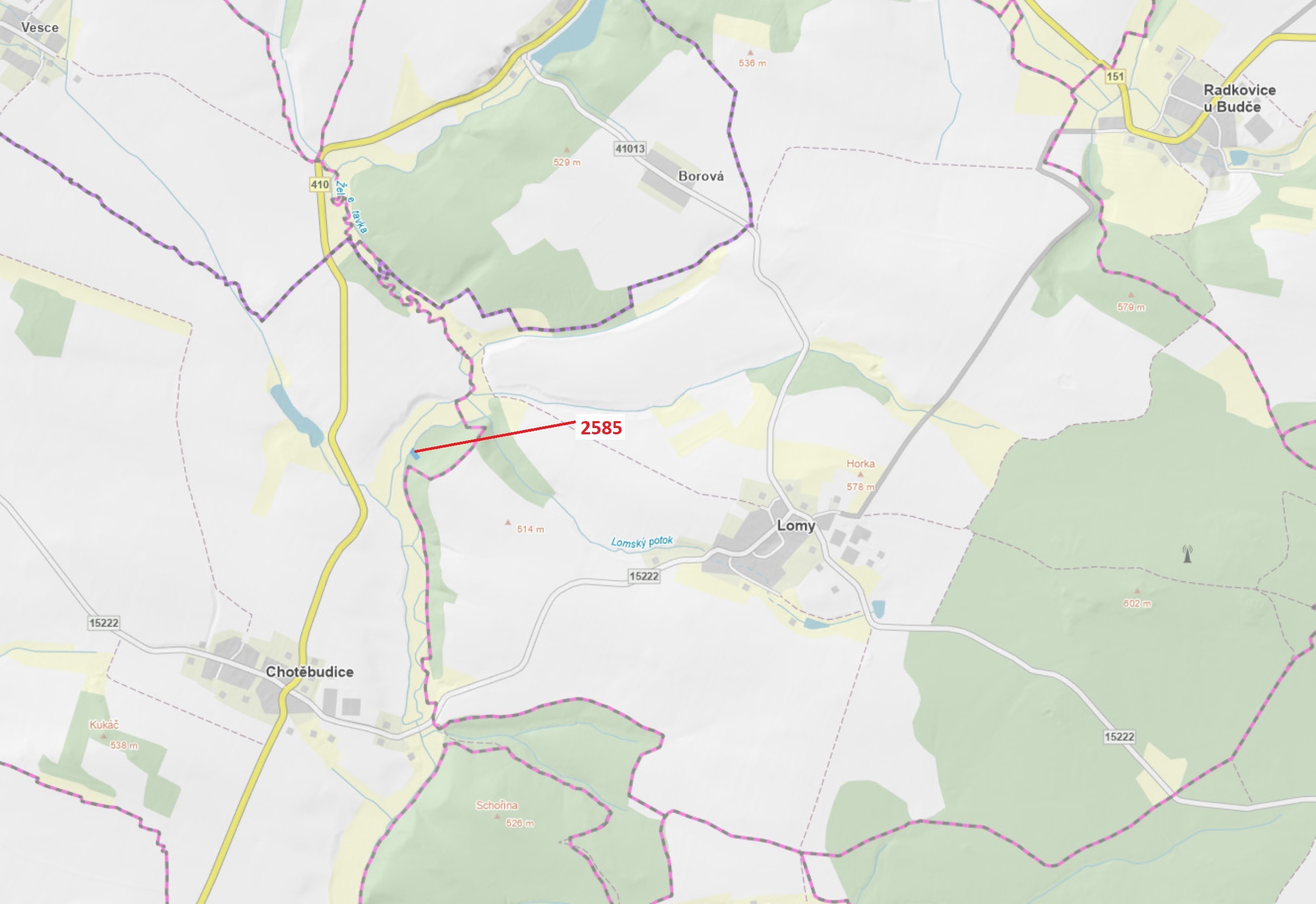 Lesní pozemek o výměře 774 m2, podíl 1/1, katastrální území Chotěbudice, obec Chotěbudice, obec s ro