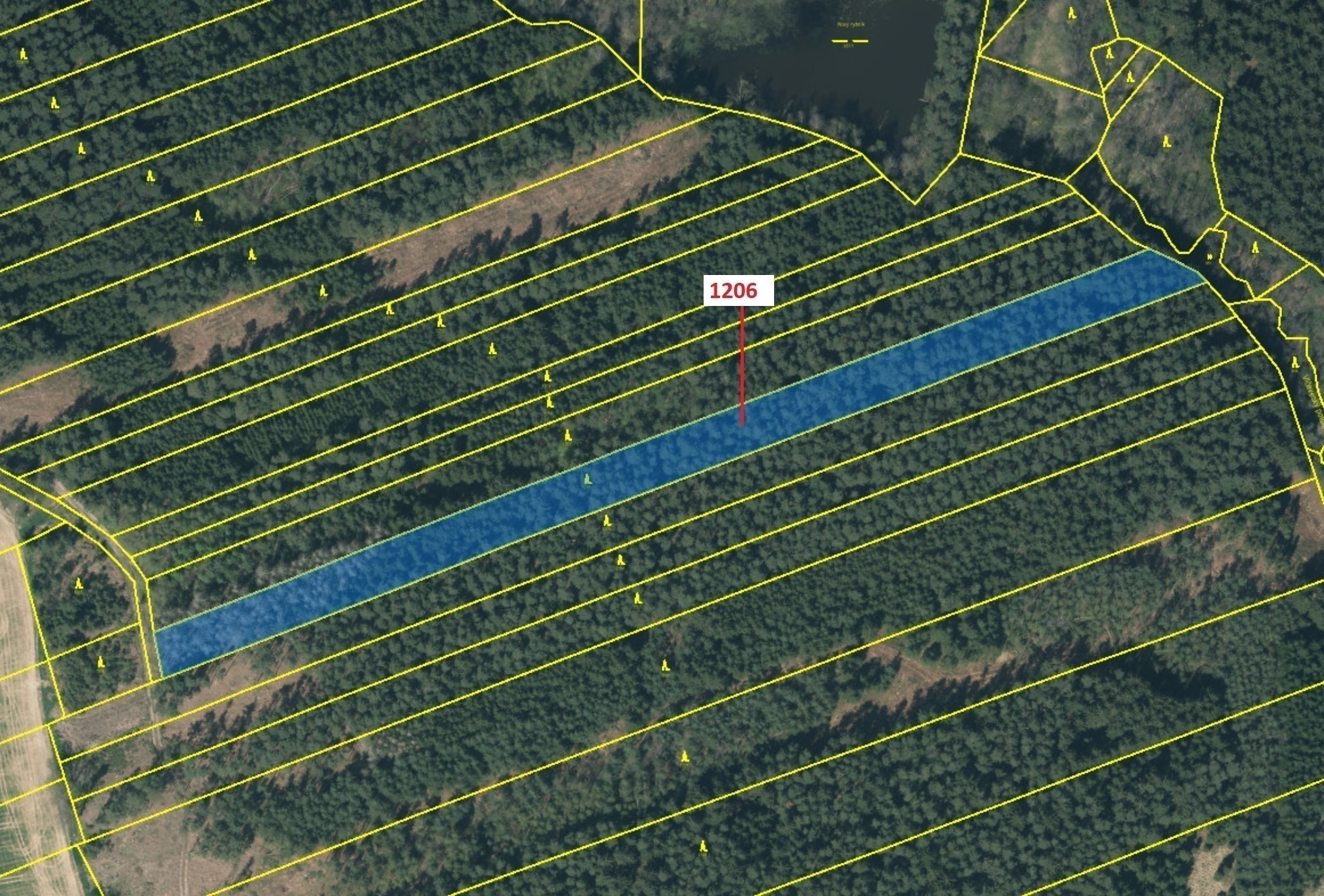 Lesní pozemek o výměře 10 189 m2, podíl 1/1, katastrální území Chrbonín, obec Chrbonín, obec s rozší