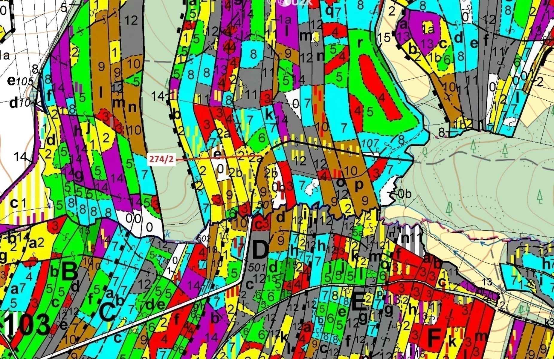 Lesní pozemek o výměře 5 348 m2, podíl 1/1, katastrální území Tříklasovice, obec Psárov, obec s rozš