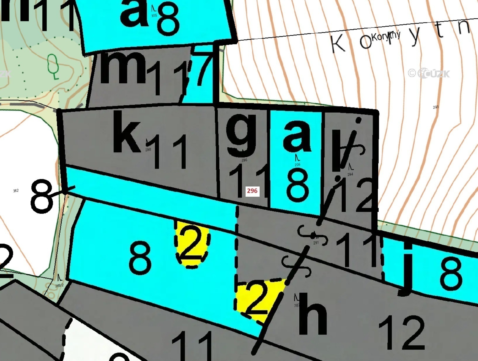 Lesní pozemek o výměře 1626 m2, podíl 1/1, katastrální území Kovčín, obec Kovčín, obec s rozšířenou 