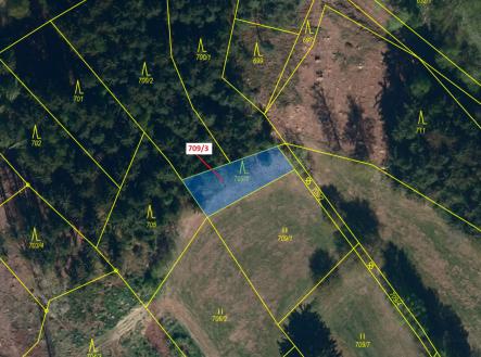 Prodej - pozemek, les, 350 m²