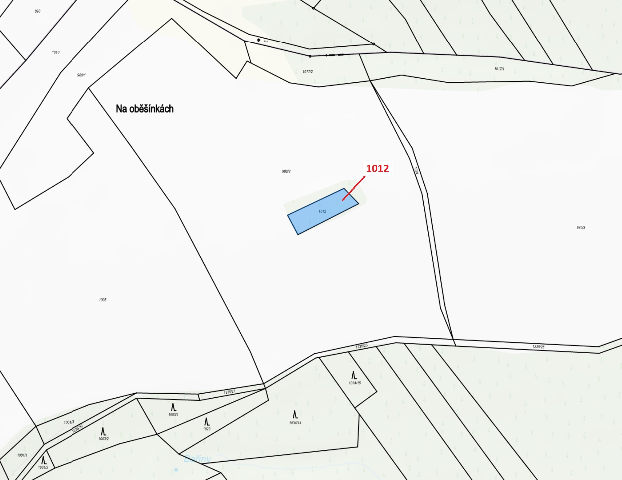 Ostatní plocha o výměře 428 m2, podíl 1/1, katastrální území Březí u Osové Bítýšky, obec Březí, obec