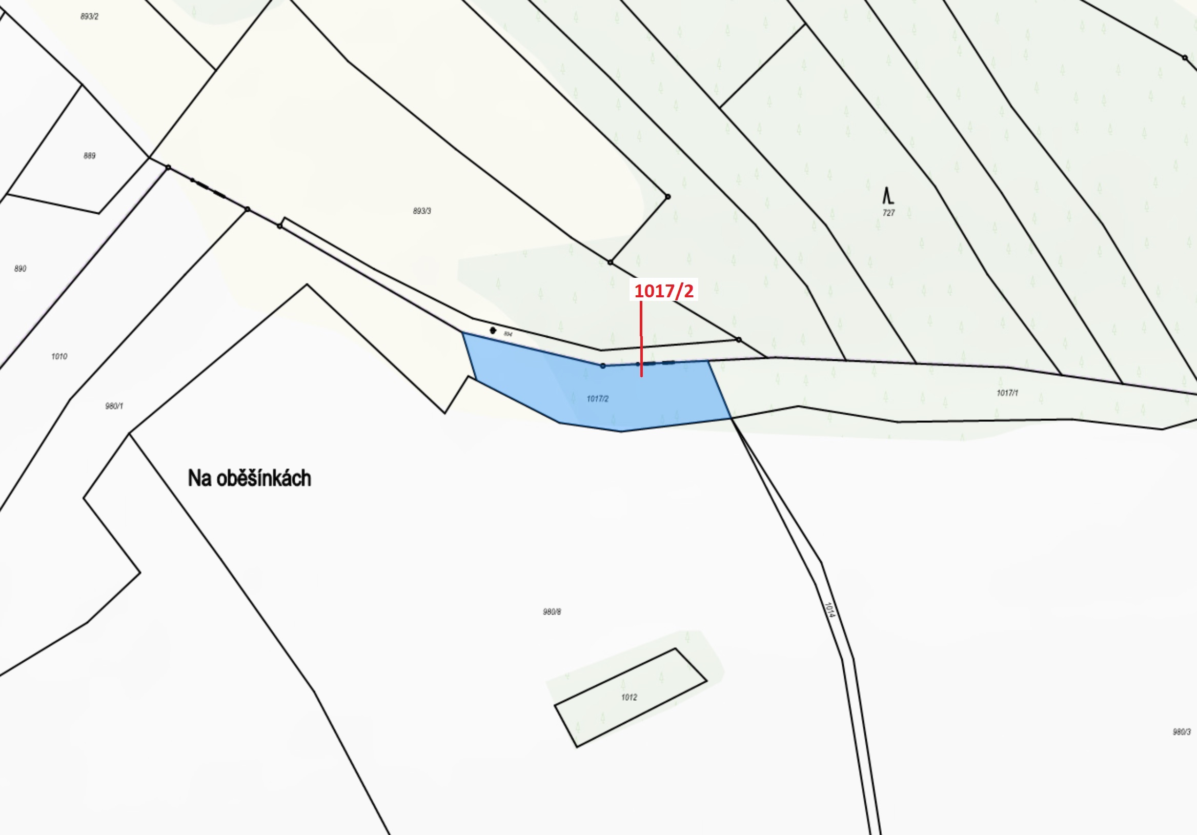 Ostatní plocha o výměře 1043 m2, podíl 1/1, katastrální území Březí u Osové Bítýšky, obec Březí, obe