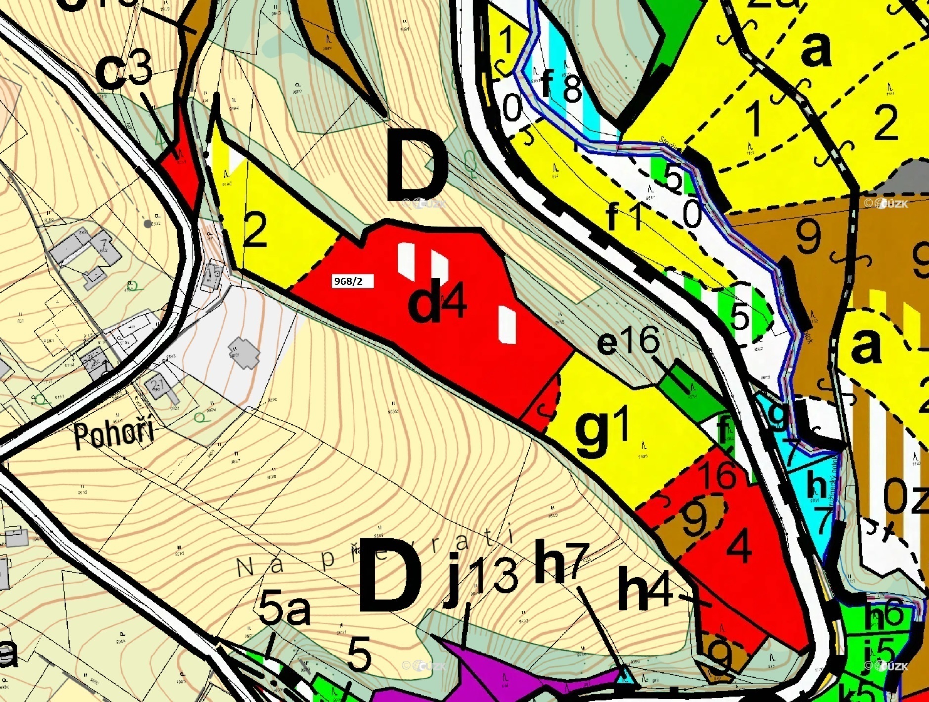 Lesní pozemek o výměře 10 319 m2, podíl 1/1, katastrální území Pohoří u Stružince, obec Stružinec, o