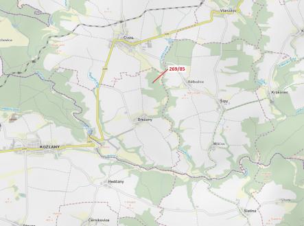 Prodej - pozemek, les, 1 049 m²