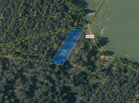 Prodej - pozemek, les, 995 m²