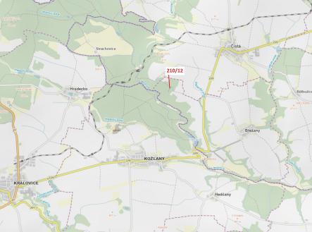 Prodej - pozemek, les, 833 m²