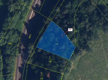 Prodej - pozemek, les, 939 m²
