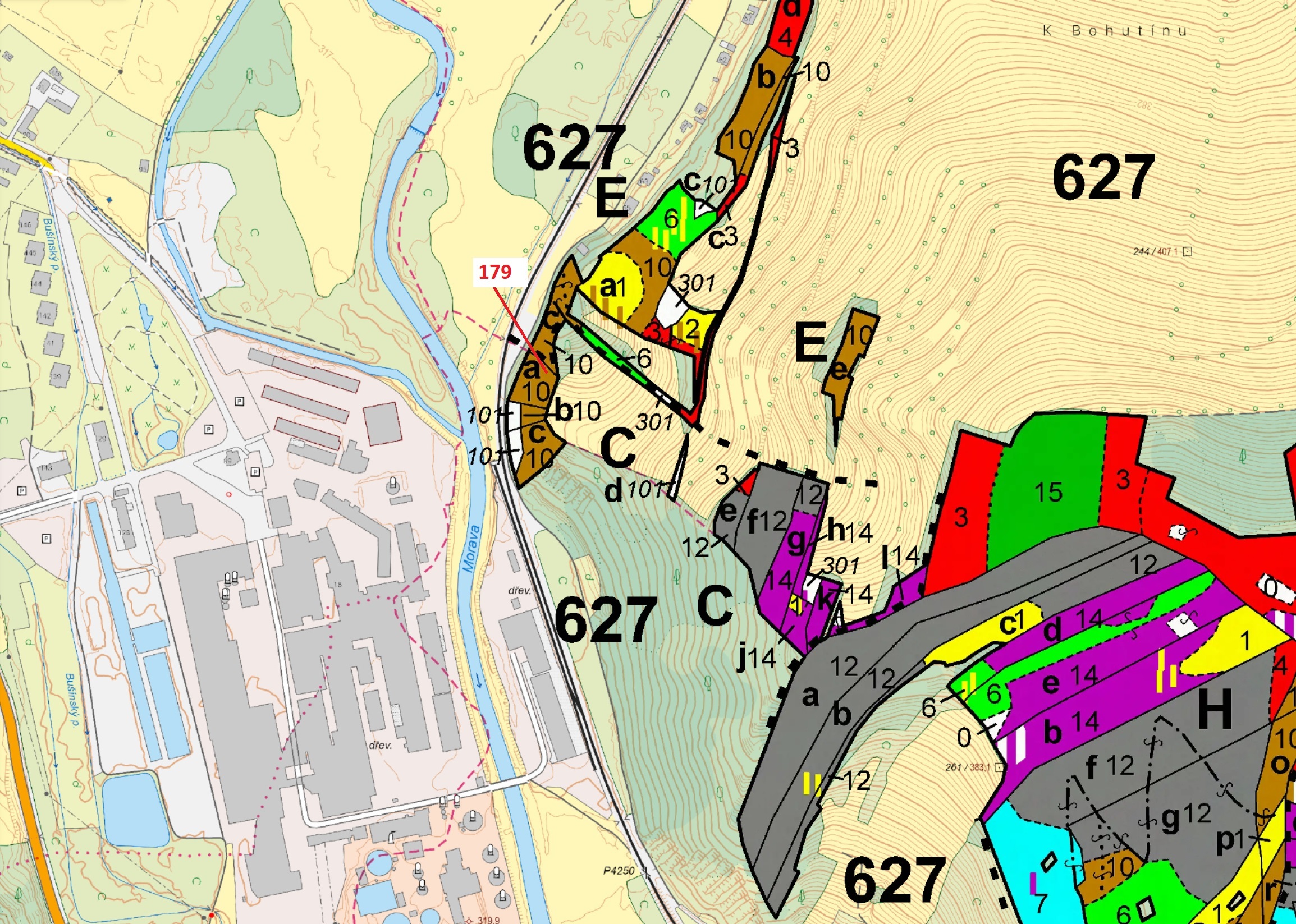 Lesní pozemek o výměře 939 m2, podíl 1/1, katastrální území Bohutín nad Moravou, obec Bohutín, obec 