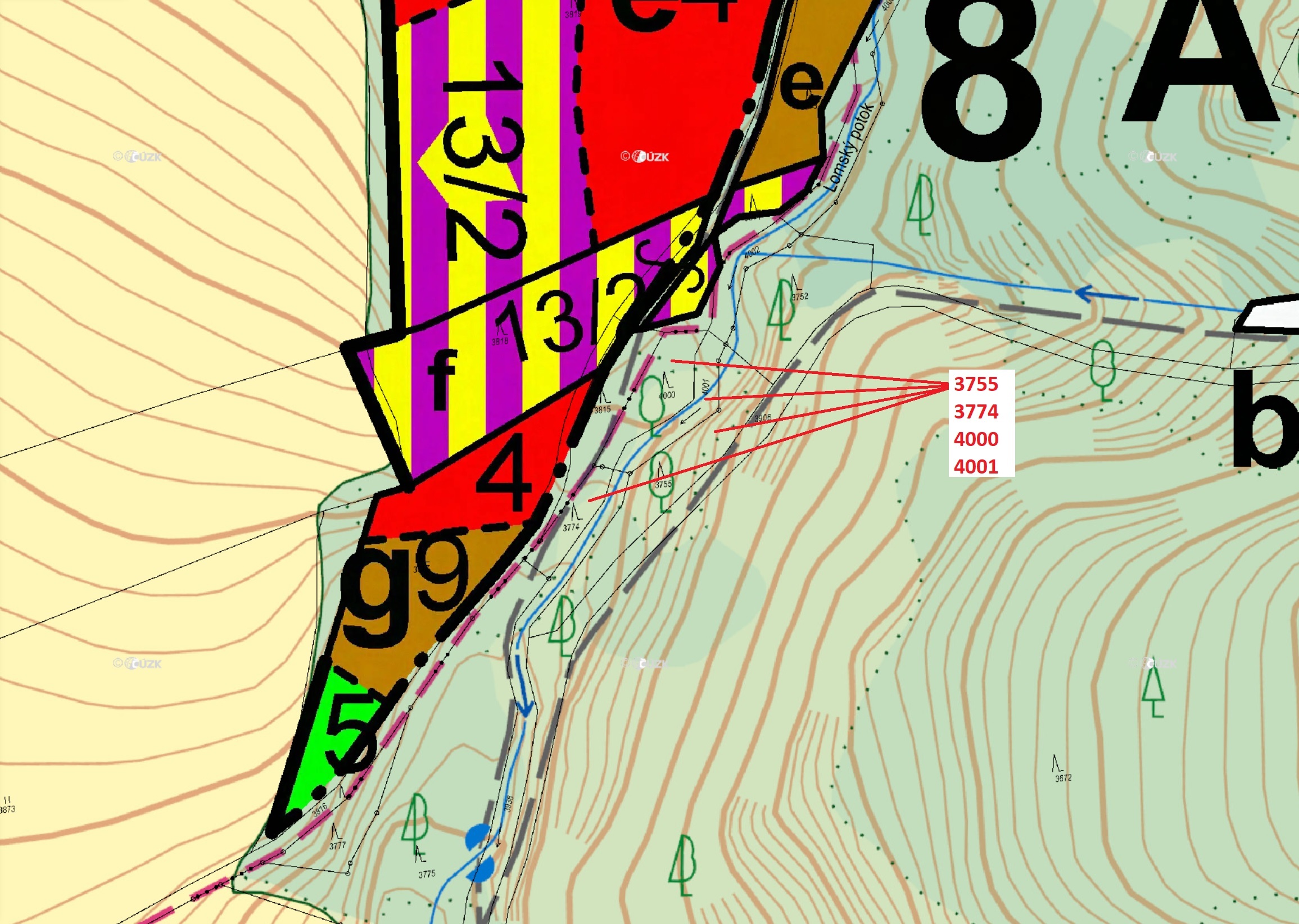 Lesní pozemky a vodní plocha o výměře 1509 m2, podíl 1/1, katastrální území Osečnice, obec Osečnice,