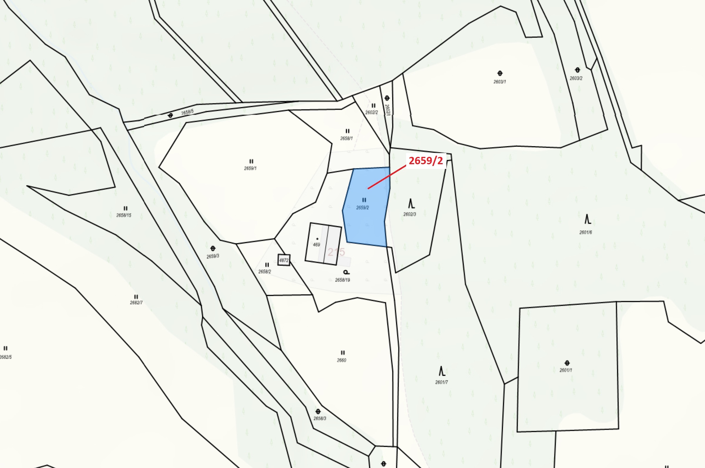 Trvalý travní porost o výměře 614 m2, podíl 1/1, katastrální území Valašská Bystřice, obec Valašská 