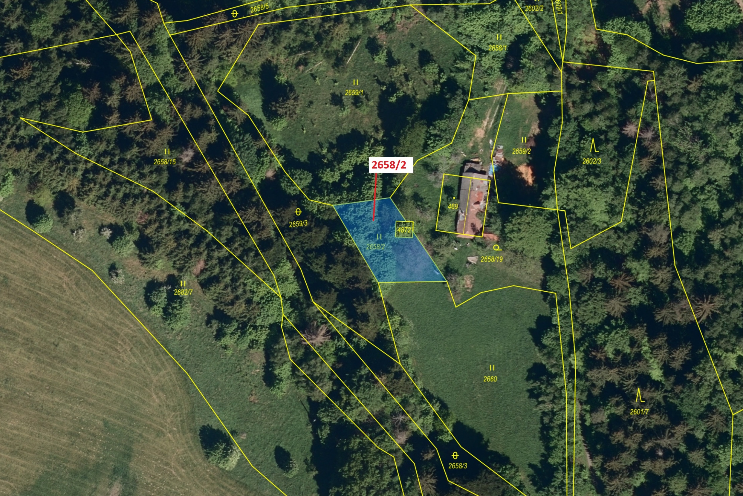 Trvalý travní porost o výměře 465 m2, podíl 1/1, katastrální území Valašská Bystřice, obec Valašská 