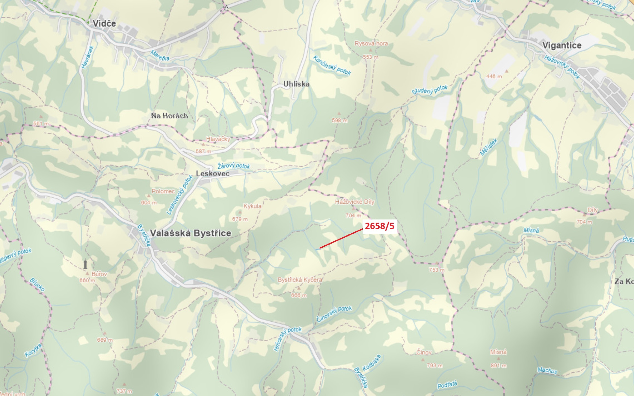 Ostatní plocha o výměře 216 m2, podíl 1/1, katastrální území Valašská Bystřice, obec Valašská Bystři