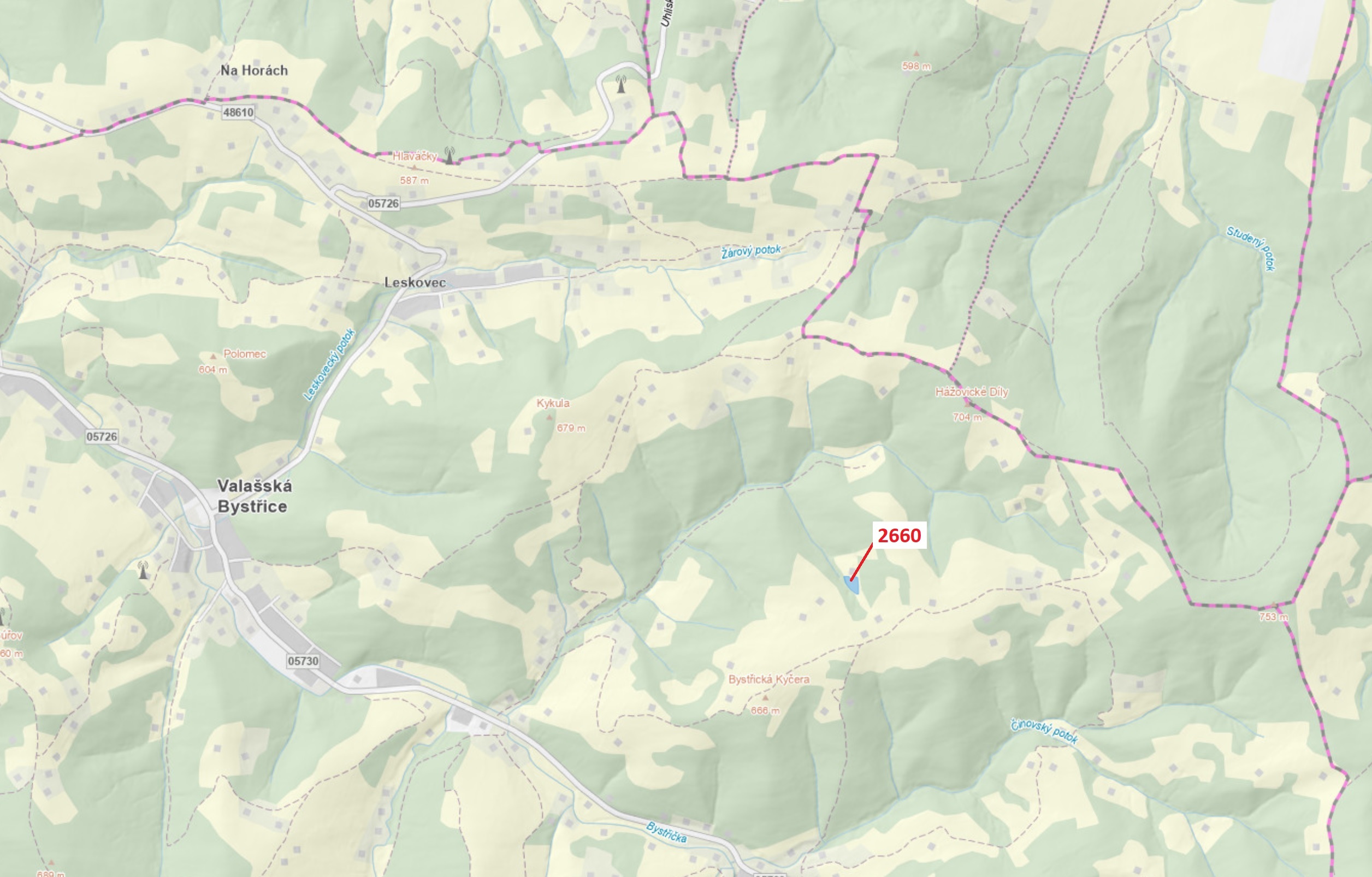Trvalý travní porost o výměře 2510 m2, podíl 1/1, katastrální území Valašská Bystřice, obec Valašská