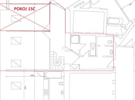 15C vyšištěný obrys.jpg | Pronájem bytu, jiný, 13 m²