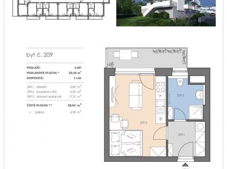 209 | Prodej bytu, 1+kk, 29 m²