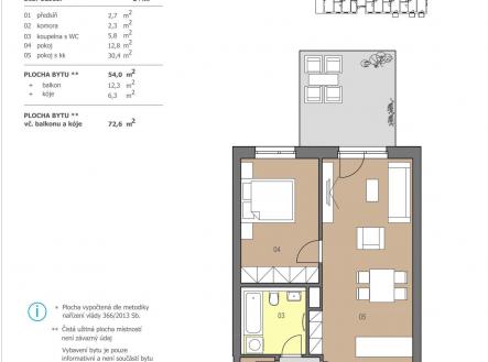 104 | Prodej bytu, 2+kk, 54 m²