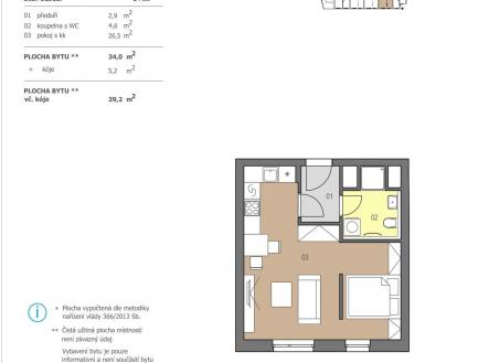 Prodej bytu, 1+kk, 35 m²