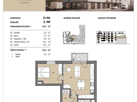 136 | Prodej bytu, 2+kk, 57 m²