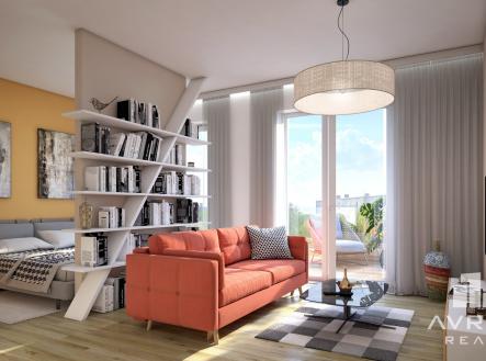 Vizualizace | Pronájem bytu, 1+kk, 40 m²
