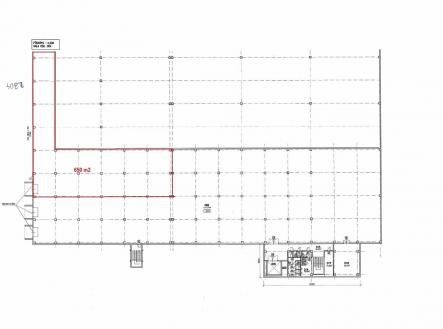 Pronájem - skladovací prostor, 650 m²