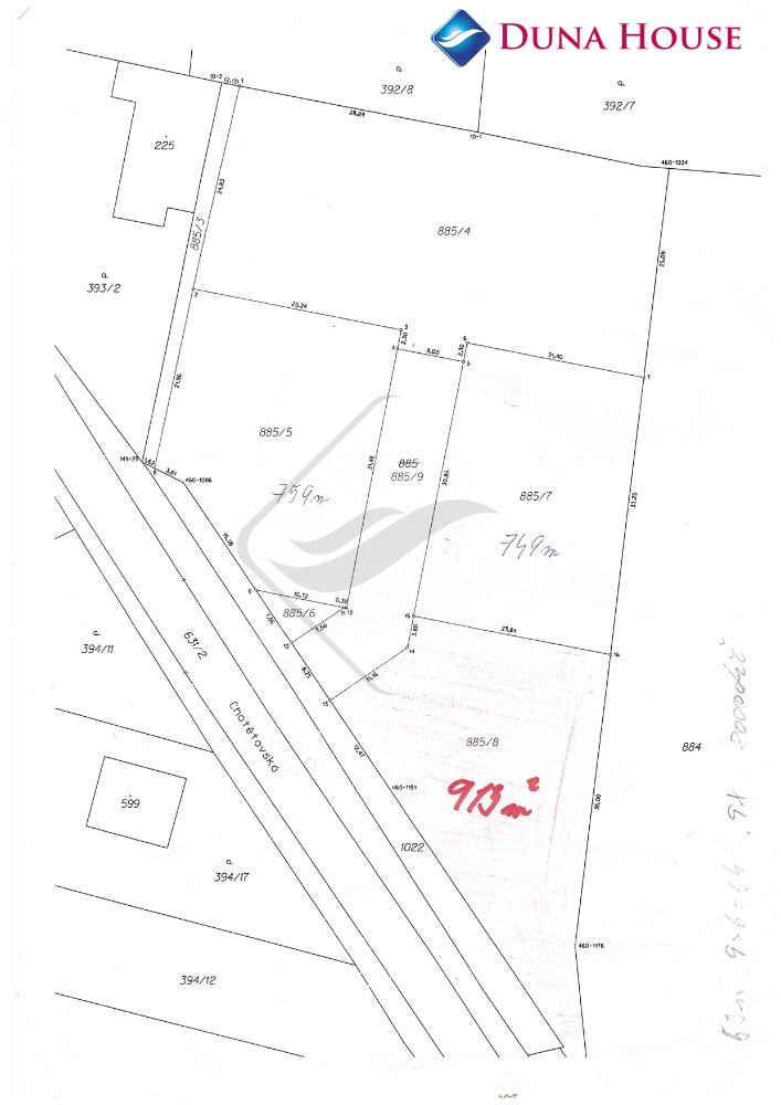 Prodej stavebního pozemku 913 m²