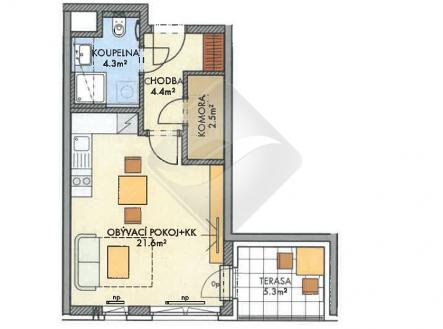 pudorys.jpg | Prodej bytu, 1+kk, 39 m²