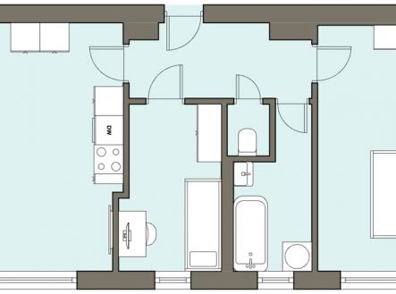 vladivostocka-pudorys.jpeg | Prodej bytu, 3+kk, 56 m²
