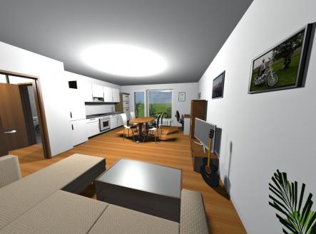 Vizualizace bytu | Prodej bytu, 1+kk, 34 m²