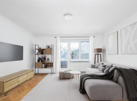 Obývací pokoj -vizualizace | Prodej bytu, 3+1, 68 m²