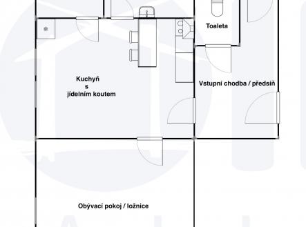 Půdorys bytu | Pronájem bytu, 1+1, 65 m²