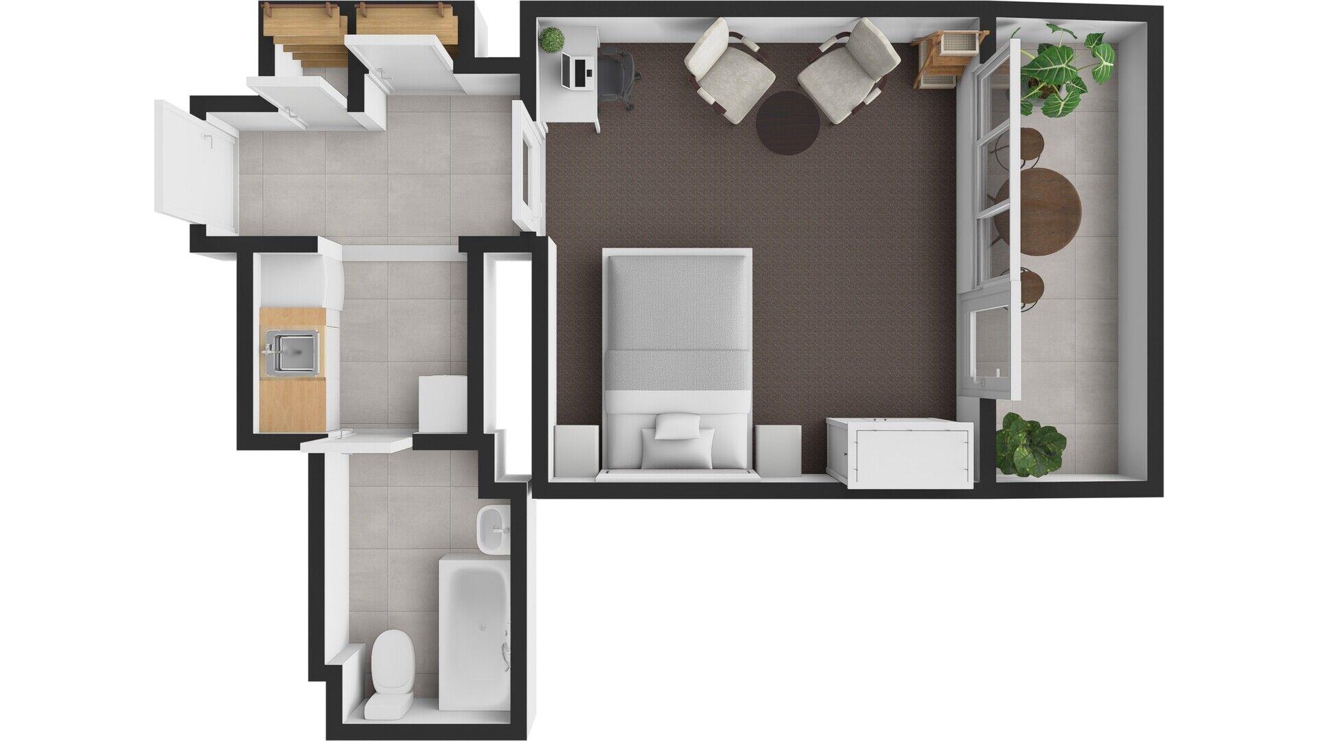 Prodej světlého bytu 1 + KK / T, 44 m2