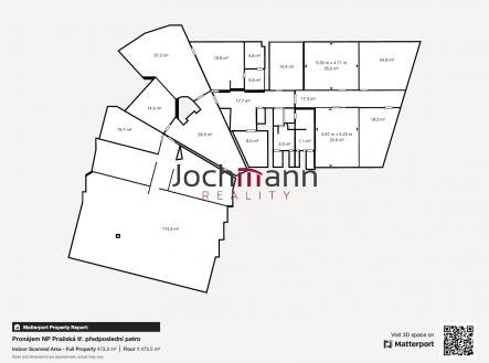 Pron jem NP Pra sk t p edposledn patro - Floor 1 | Pronájem - kanceláře, 844 m²