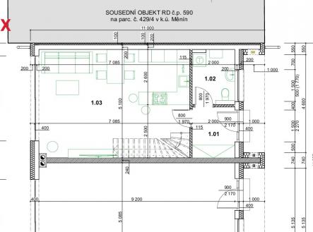 Dispozice 1NP | Prodej - dům/vila, 92 m²