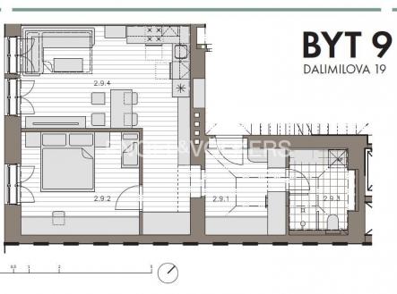 3 | Prodej bytu, 2+kk, 56 m²