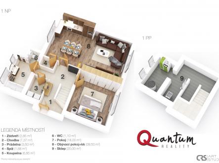 3D-layout-1np | Prodej - dům/vila, 279 m²