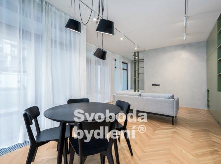 Obývací pokoj 1 | Pronájem bytu, 1+kk, 49 m²