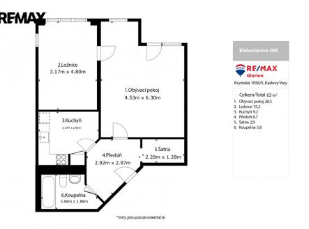 2kk-blahoslavova-pudorys.jpg | Prodej bytu, 2+1, 66 m²