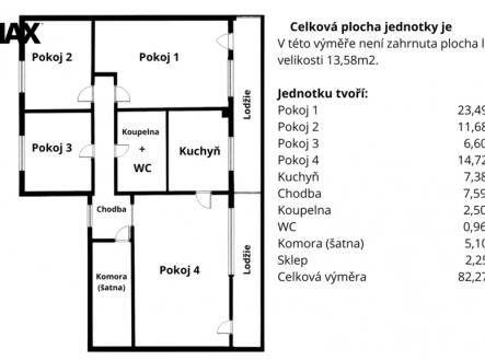 pudorys-josef-suka.png | Prodej bytu, 4+1, 82 m²