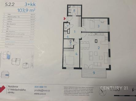 . | Prodej bytu, 3+kk, 104 m²